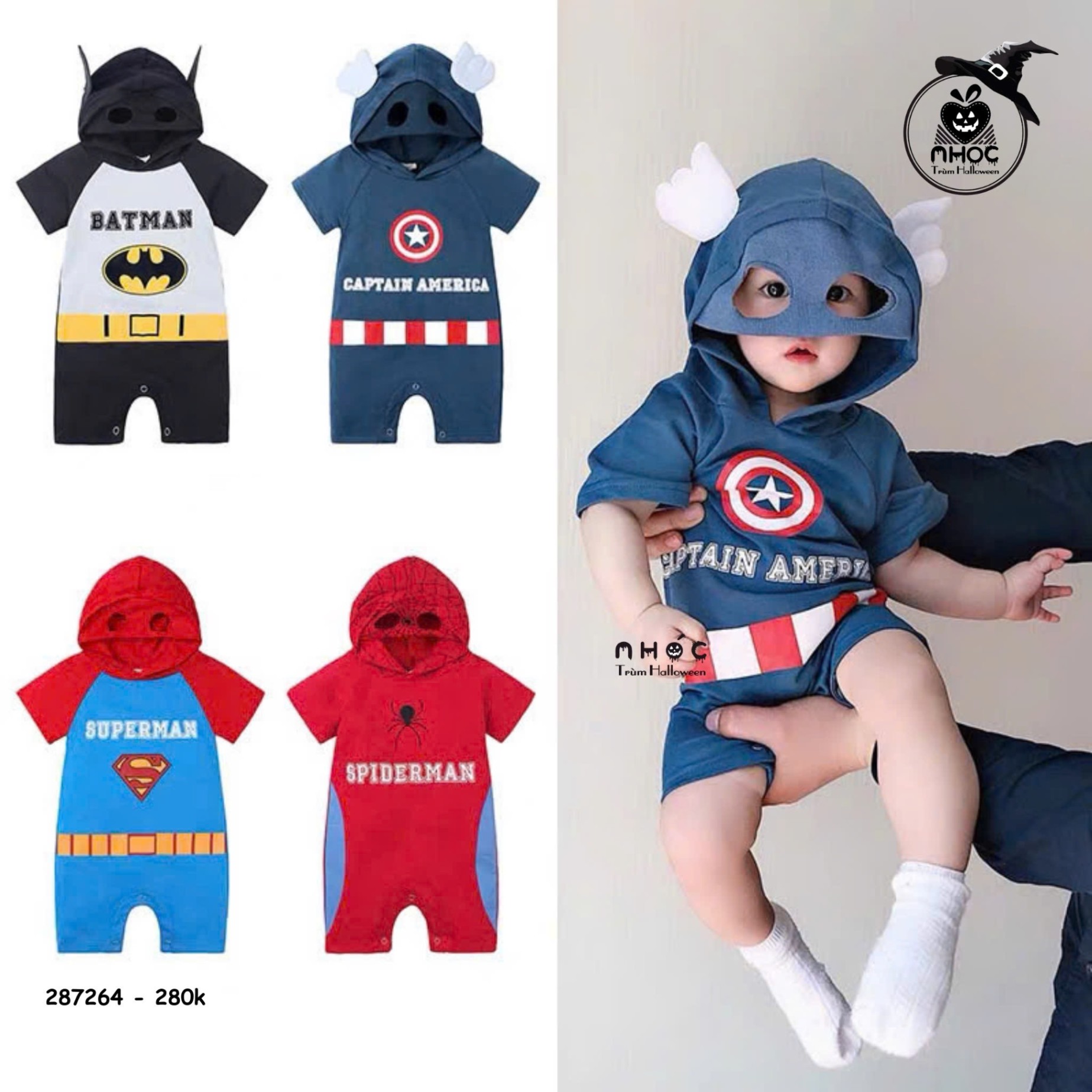 Bộ đồ Halloween jumpsuit ngắn