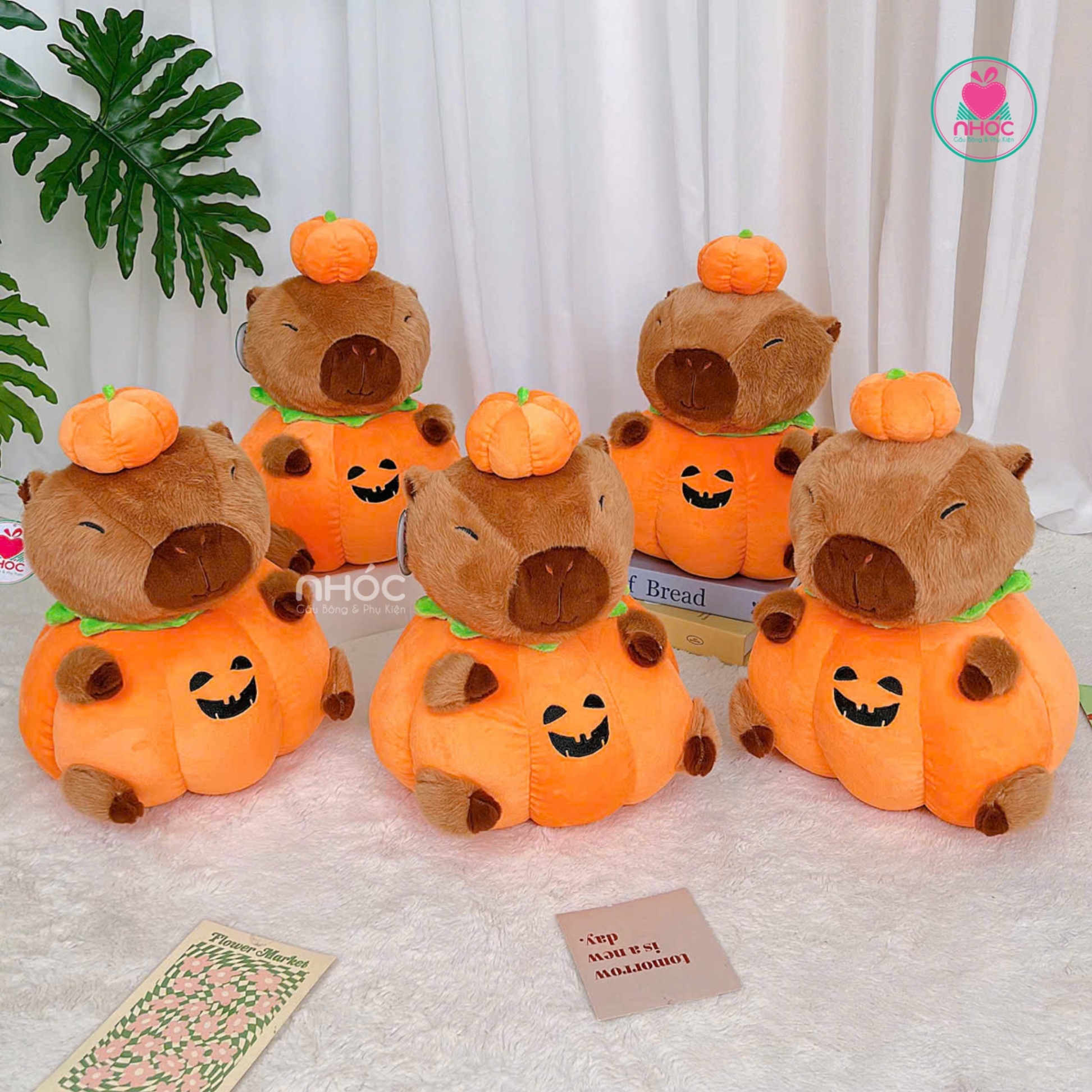 Thú bông Halloween Capybara bí ngô lông xù TC - 30280