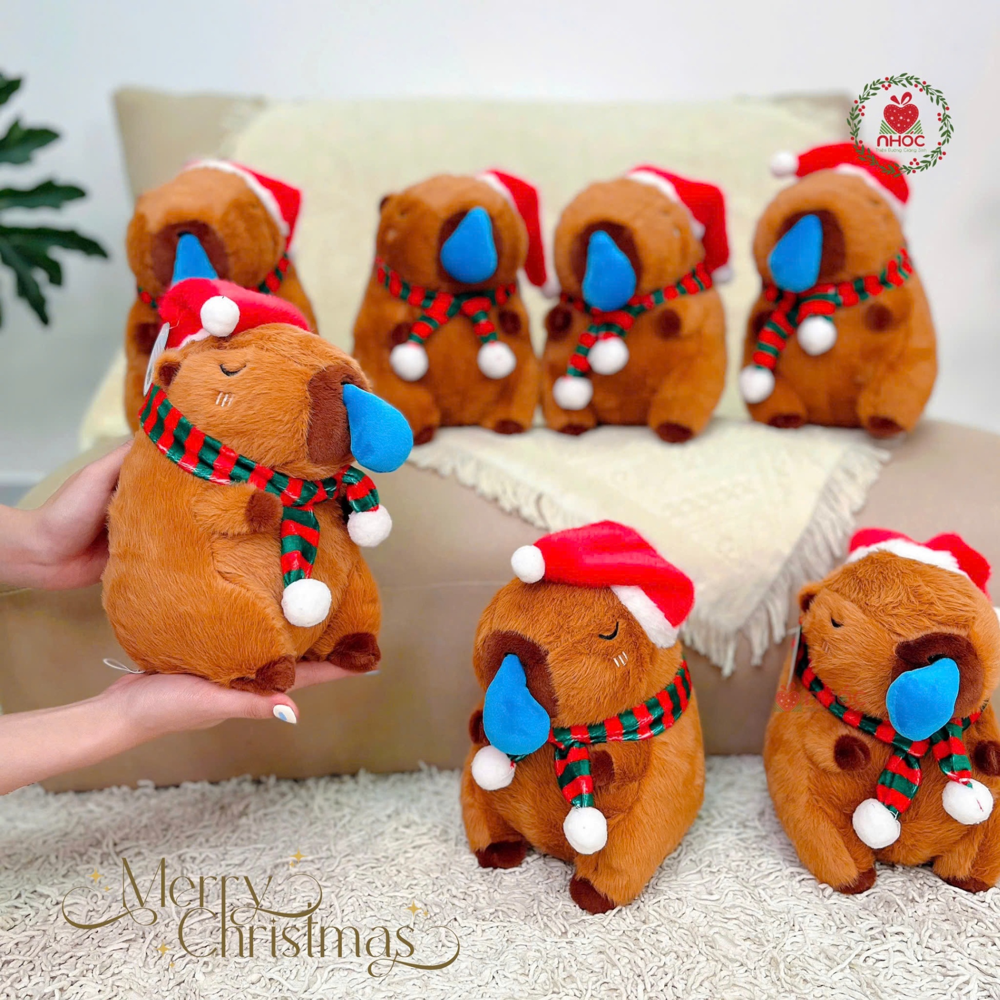 Thú bông Noel Capybara chảy nước mũi lông xù TC