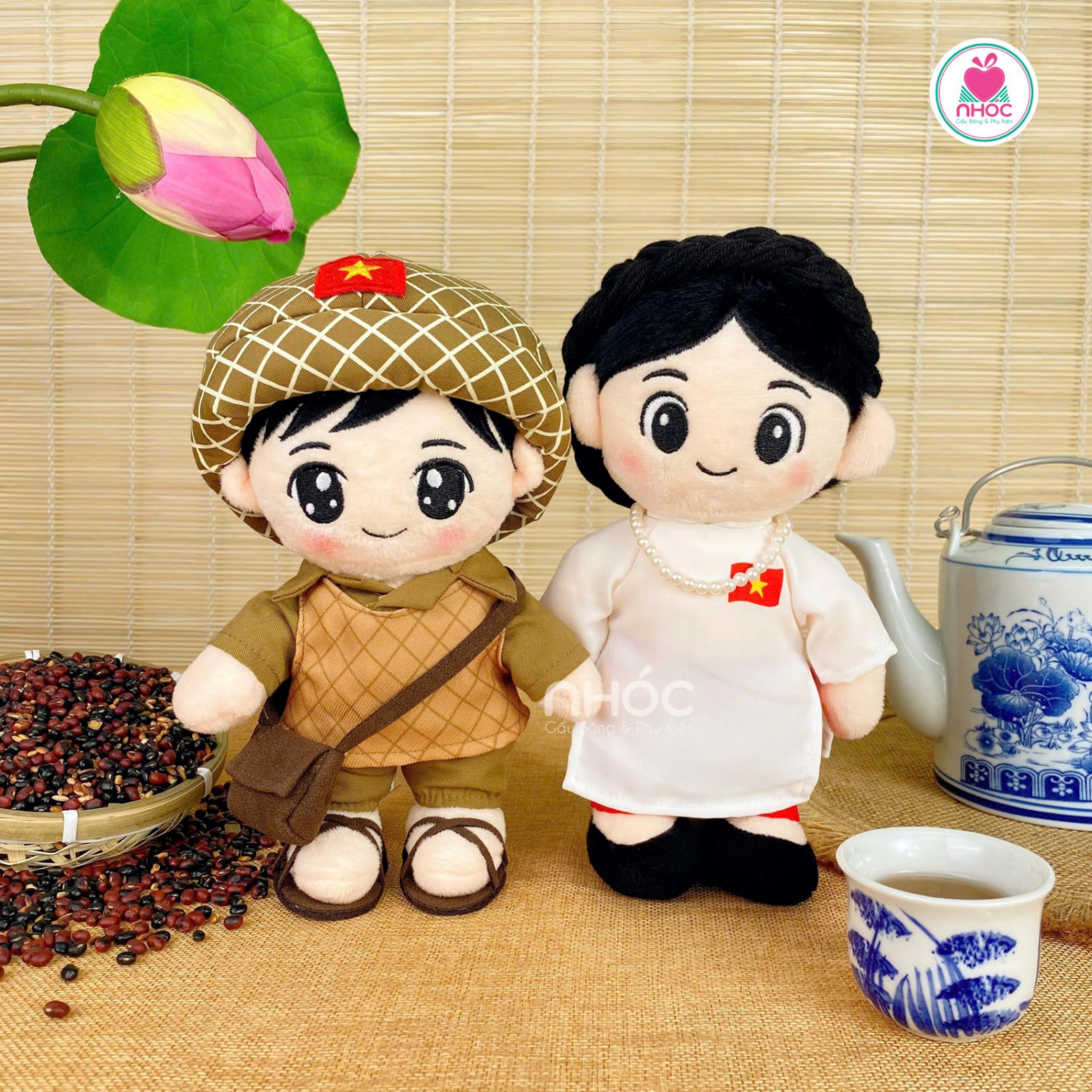 Combo Gấu yêu nươc Vệ quốc quân & Hậu phương - Trắng - 2047025