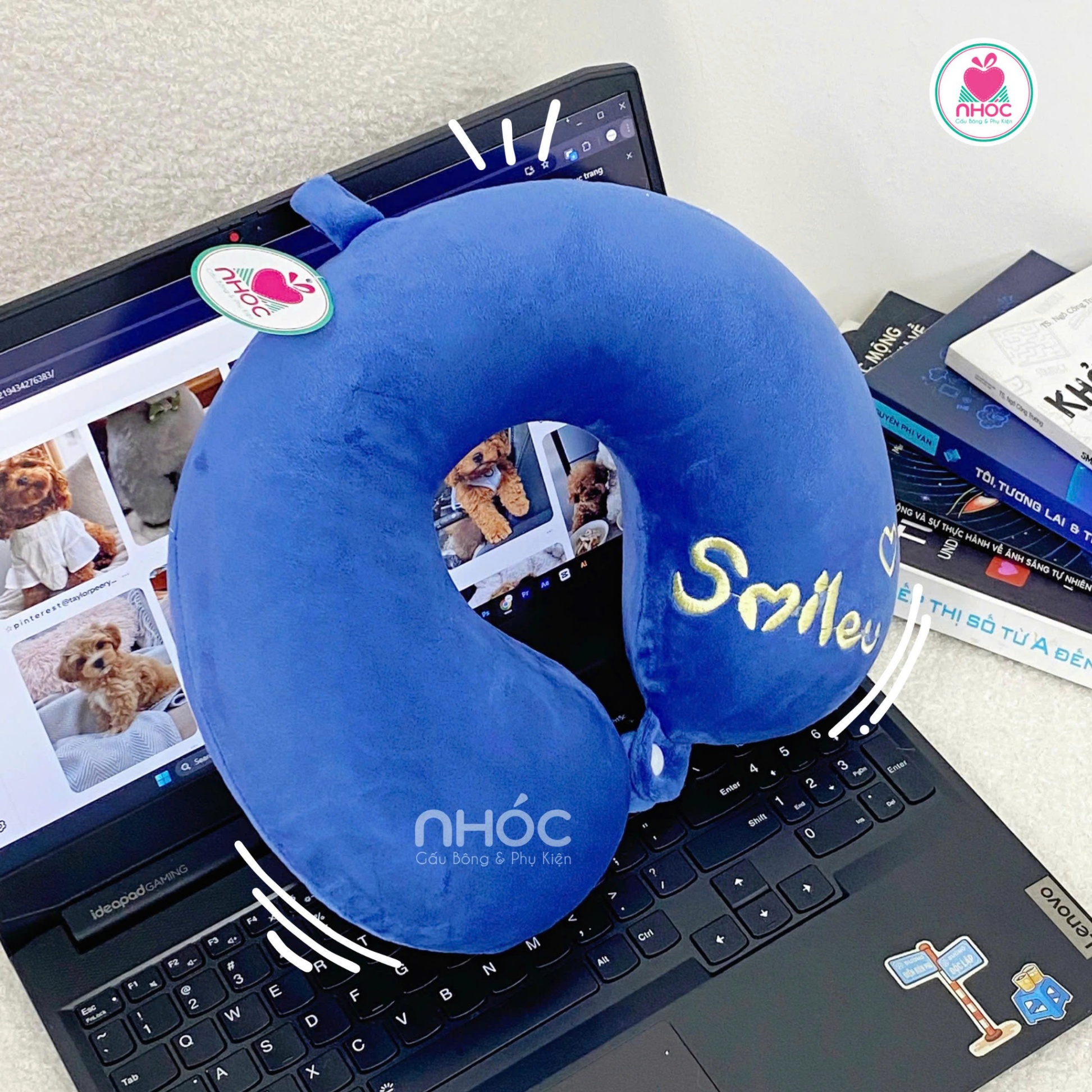Gối kê cổ cao su non Smileu - Xanh dương - 3016025