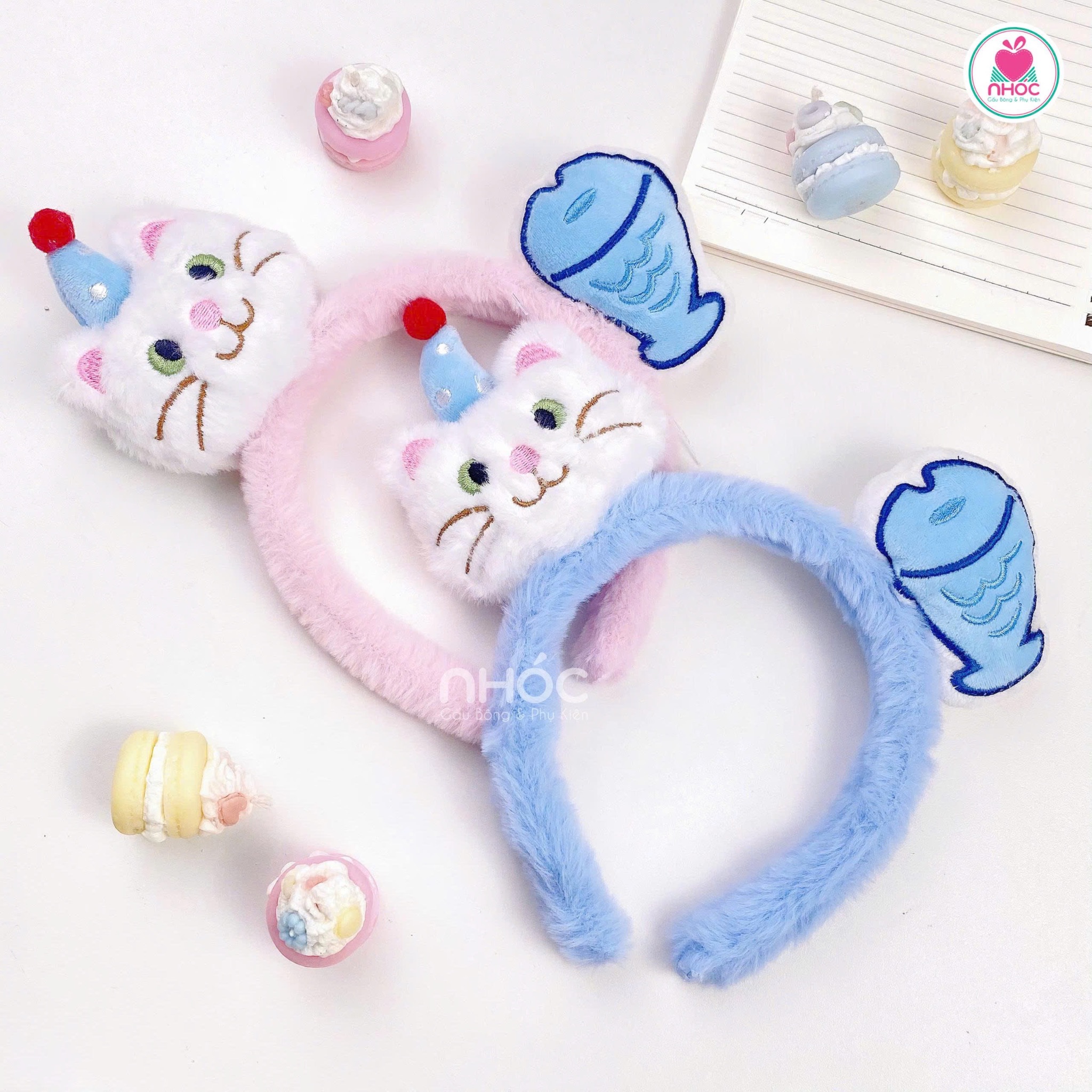 Băng đô kiểu đính mèo cá - 014525