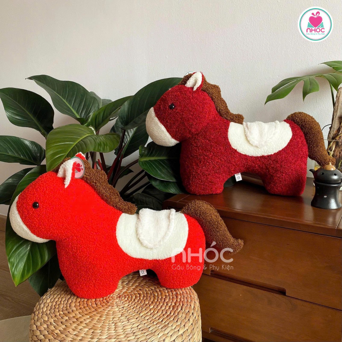 Thú bông Ngựa dẹp lông xoắn đứng TC