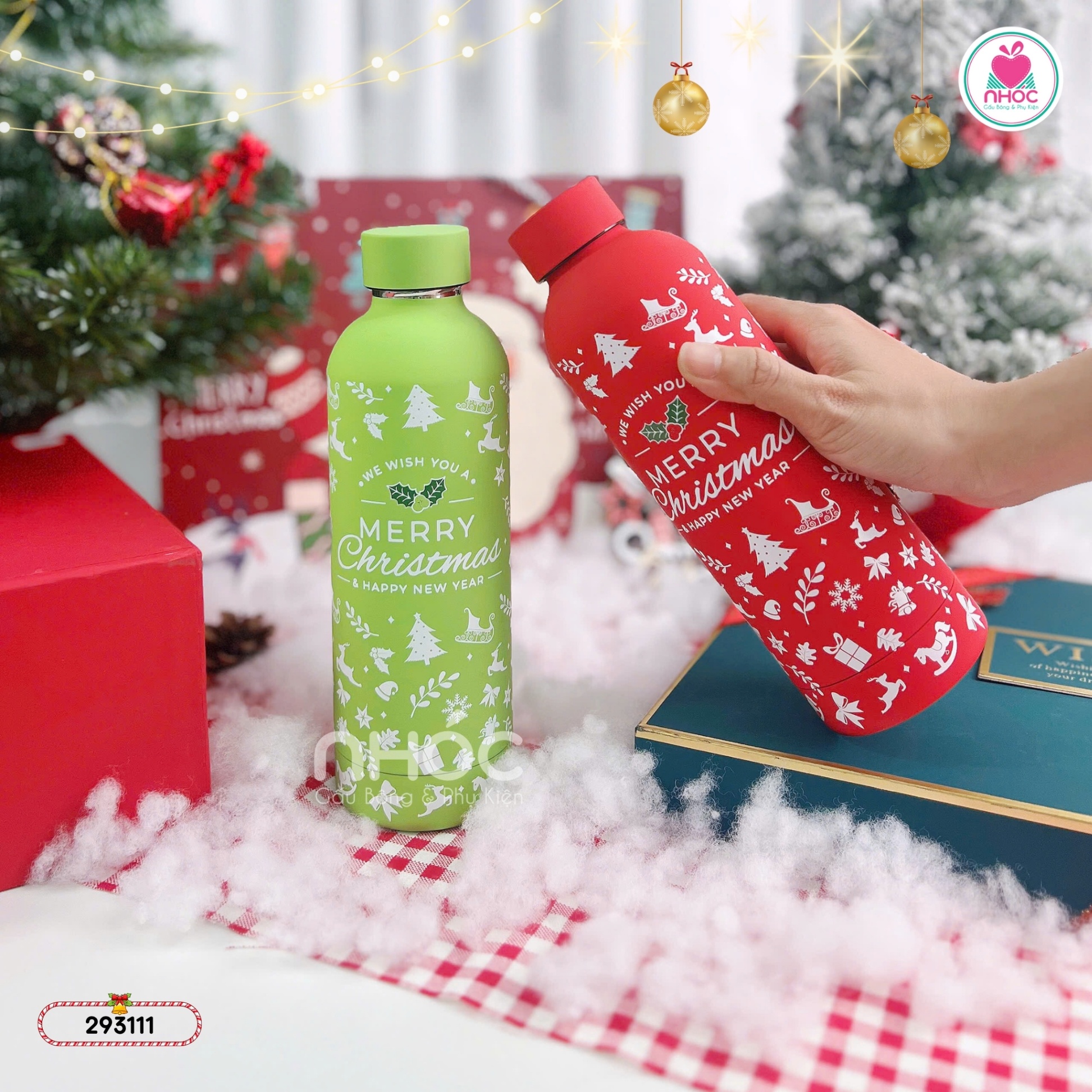 Bình giữ nhiệt Noel nhiều hoạ tiết