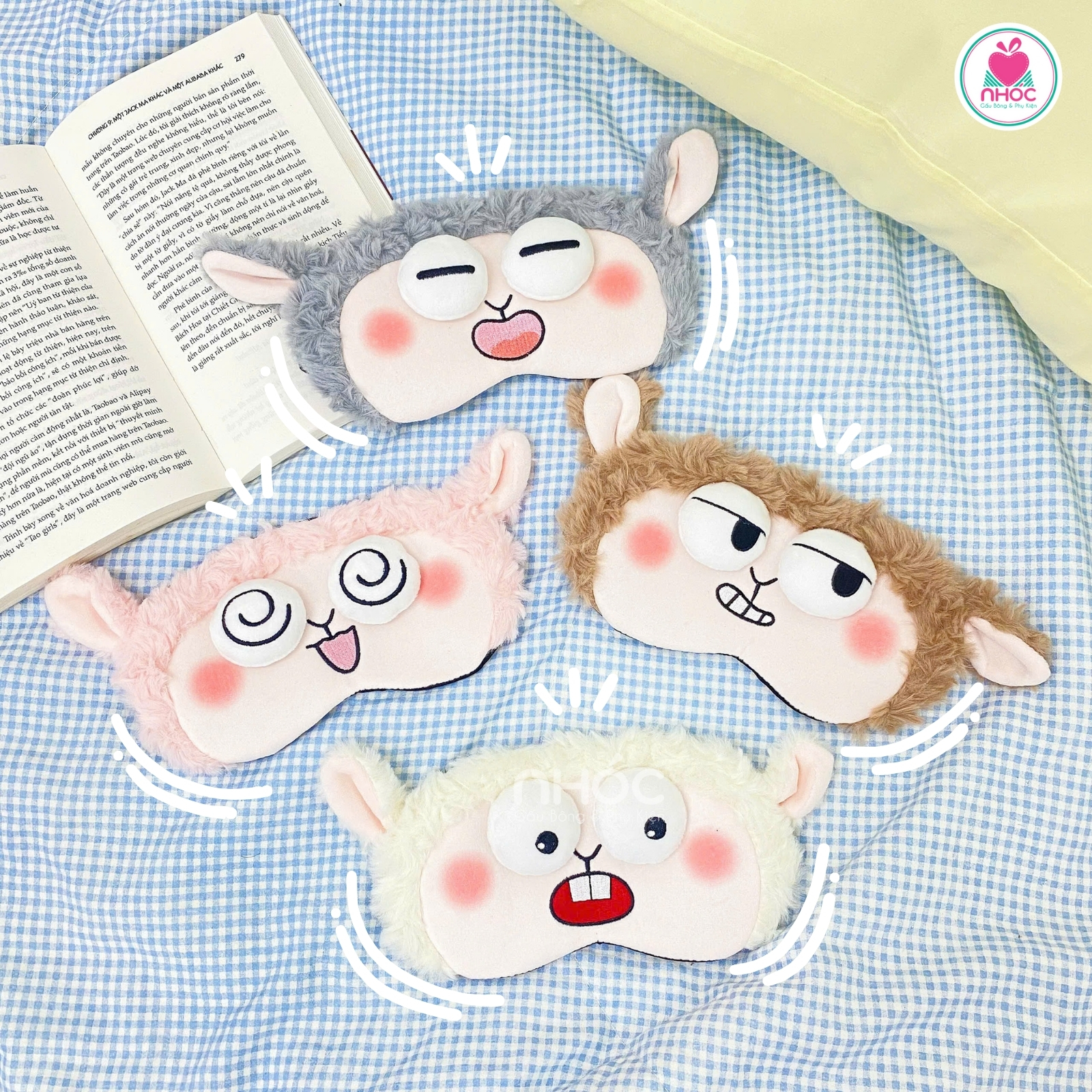 Bịt mắt ngủ Cừu nhiều màu có túi nước 4m - 018025