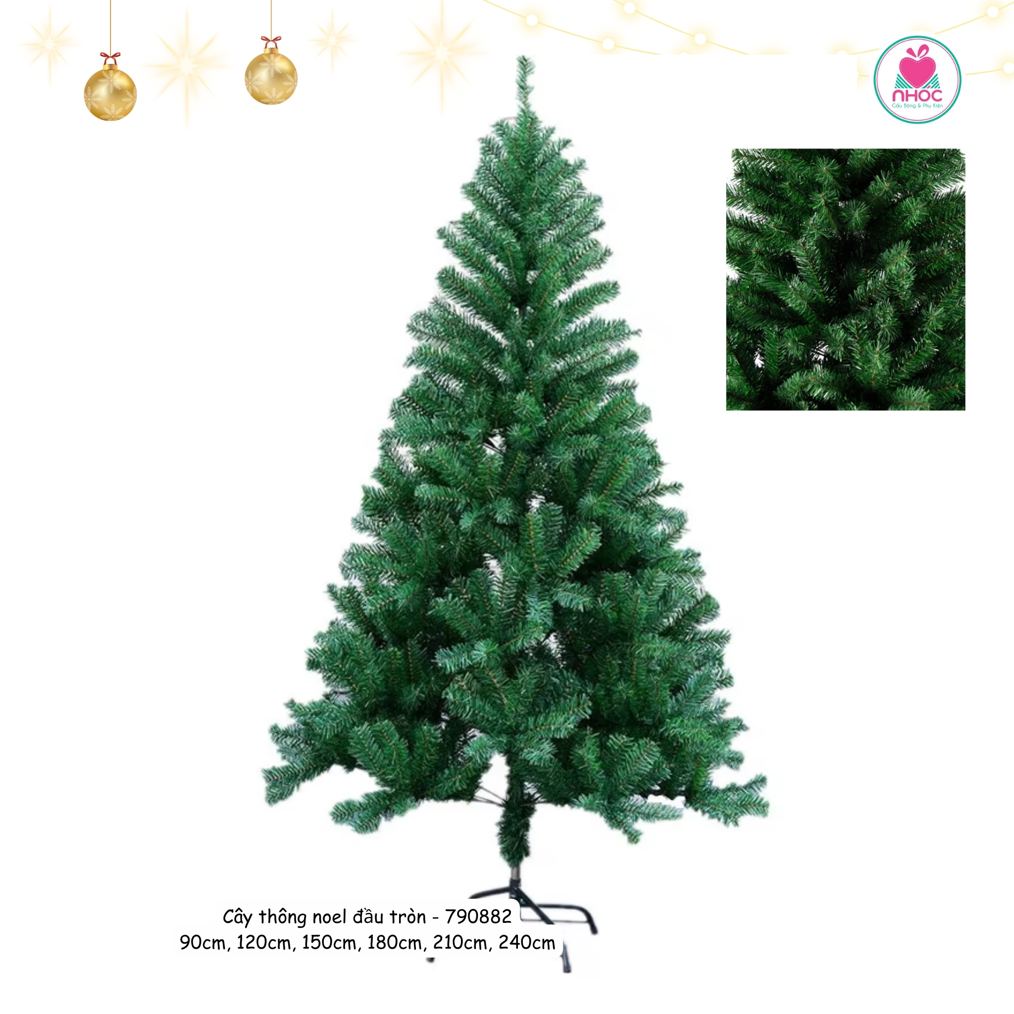 Cây thông noel đầu tròn 2 in