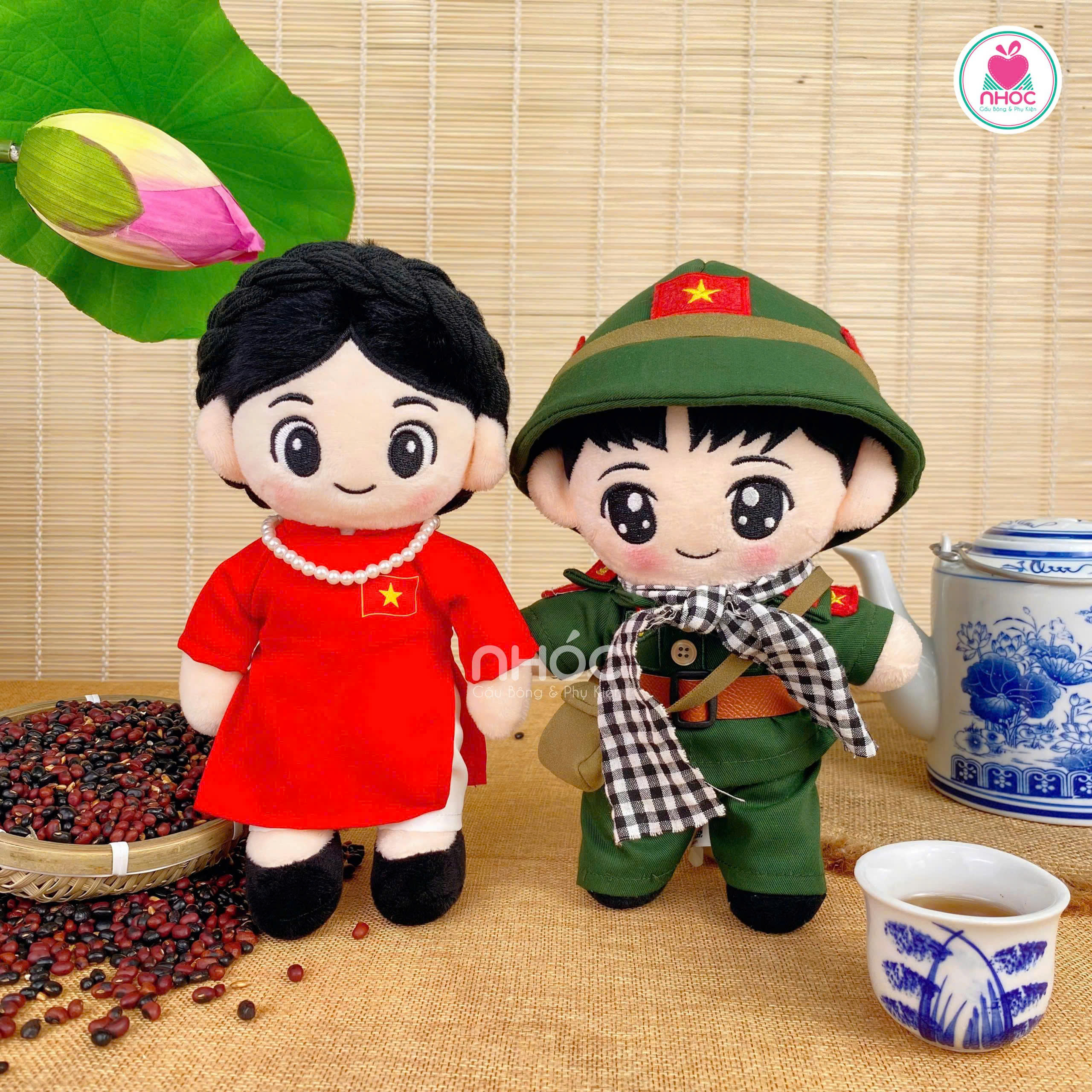 Combo Gấu yêu nước Chú bộ đội & Hậu phương - Đỏ - 2047025
