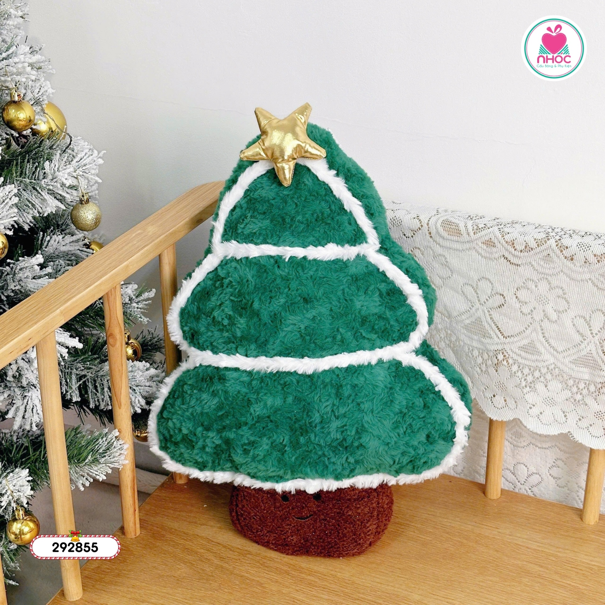 Gối bông Noel cây thông lông xù - 70320