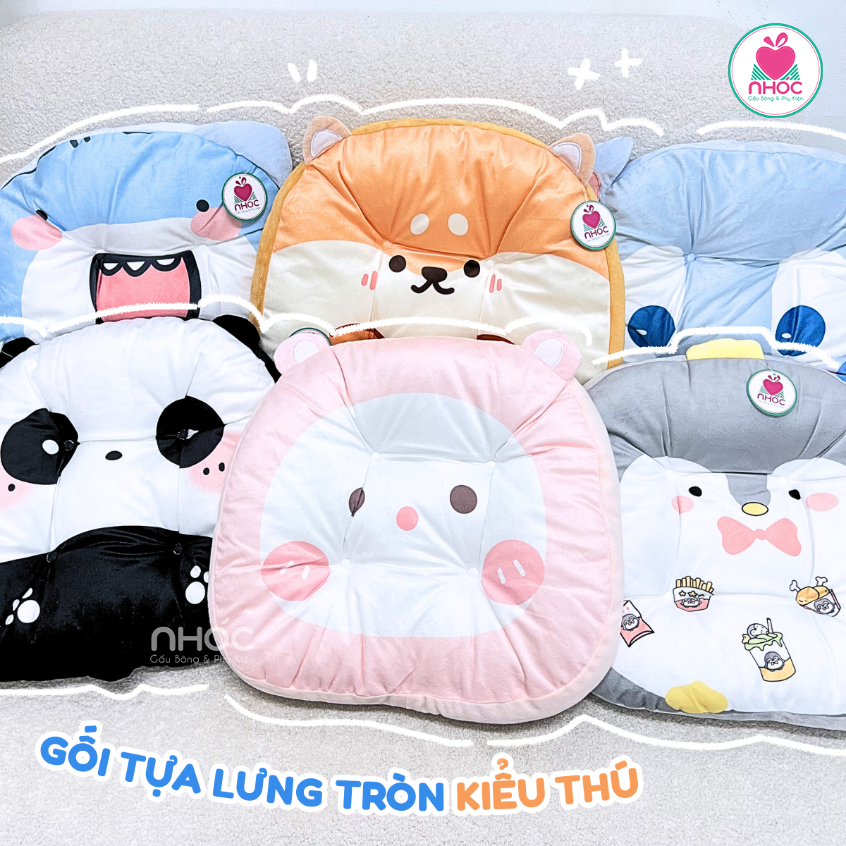Gối tựa lưng tròn kiểu thú
