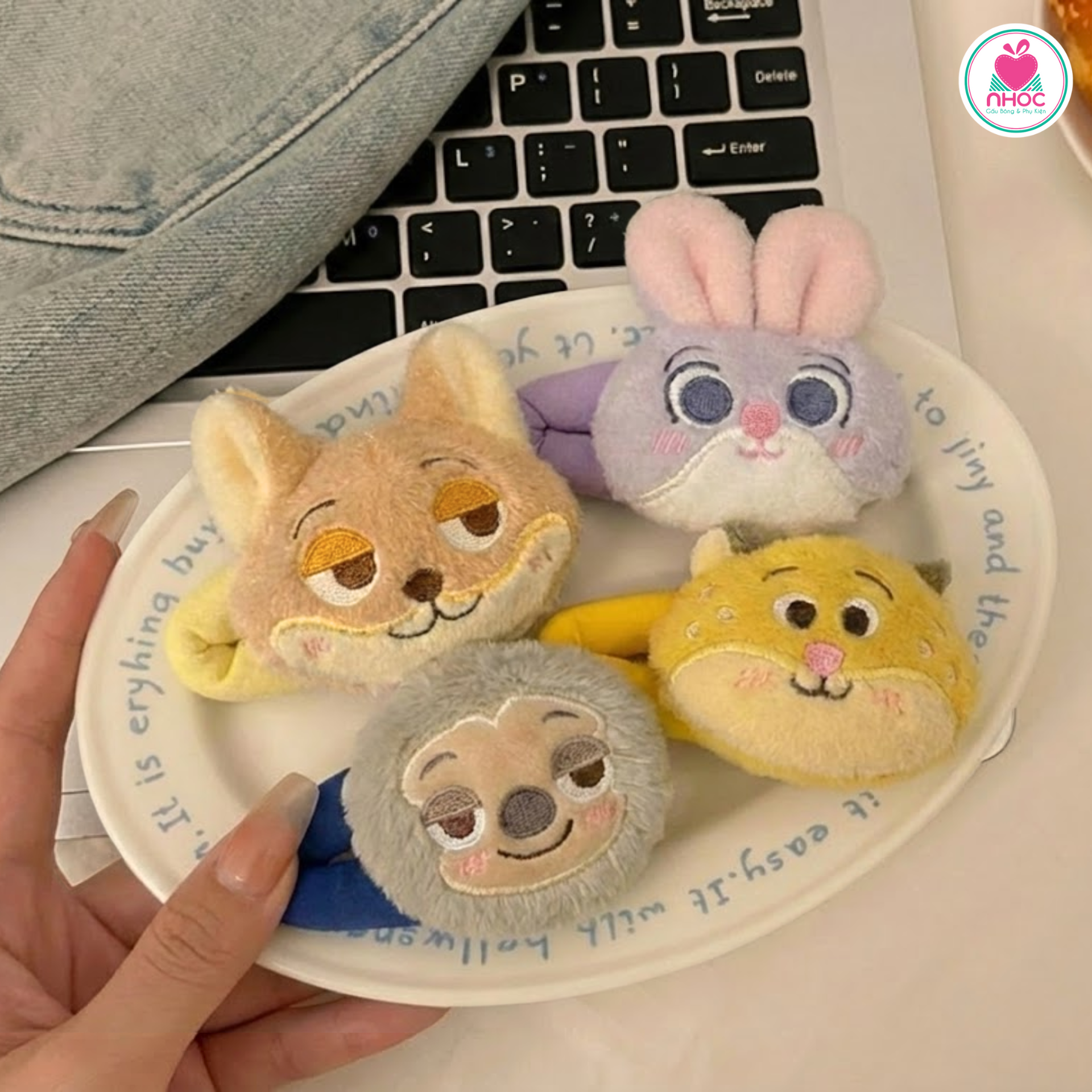 Kẹp tóc bông đính thú Zootopia 4m - 013025