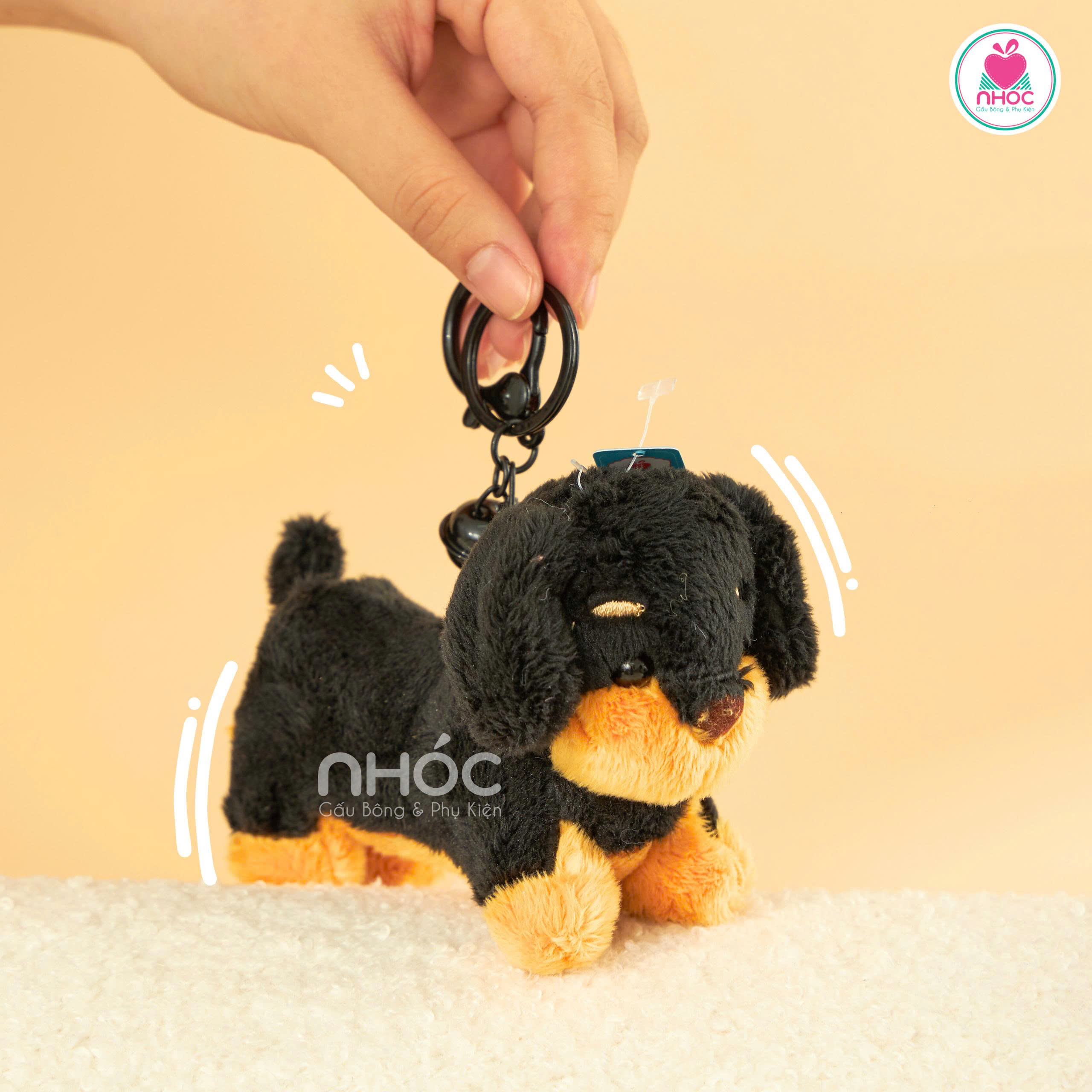 Móc khoá bông Chó Dachshund lắc bíp bíp 2m - 11026