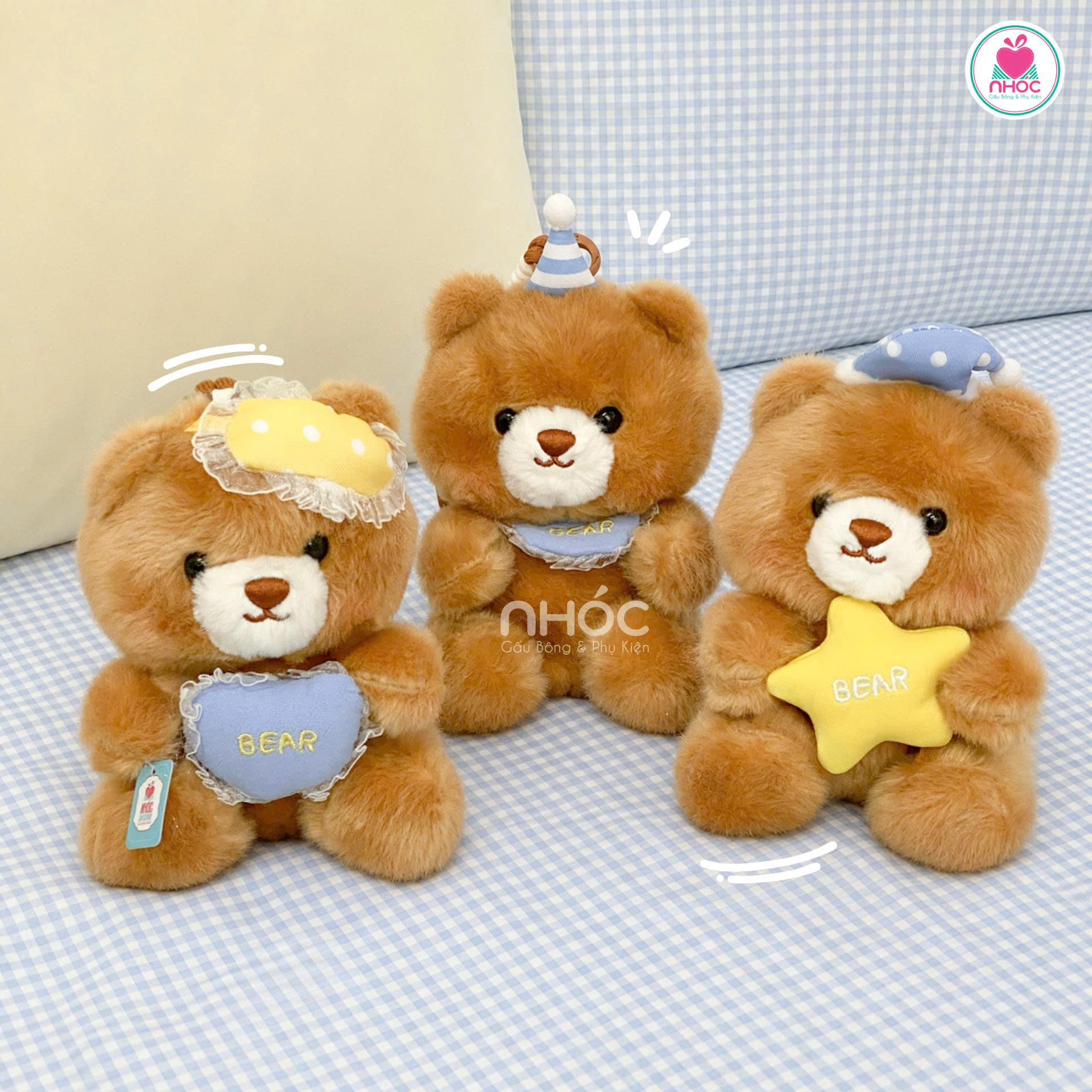 Móc khoá bông Gấu ôm phụ kiện Bear 3m - 2013026