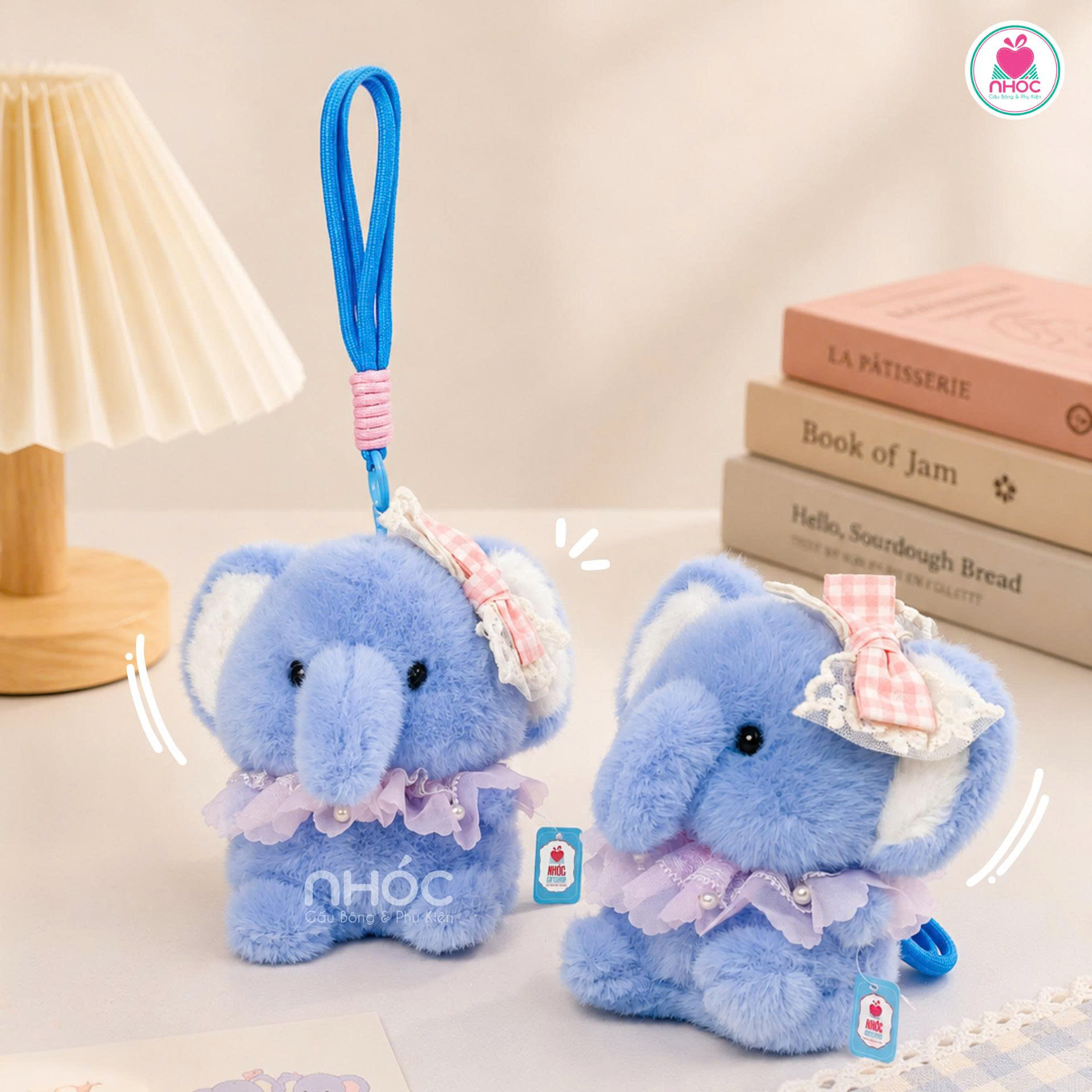Móc khoá bông Voi xanh đeo phụ kiện 3m - 1513026