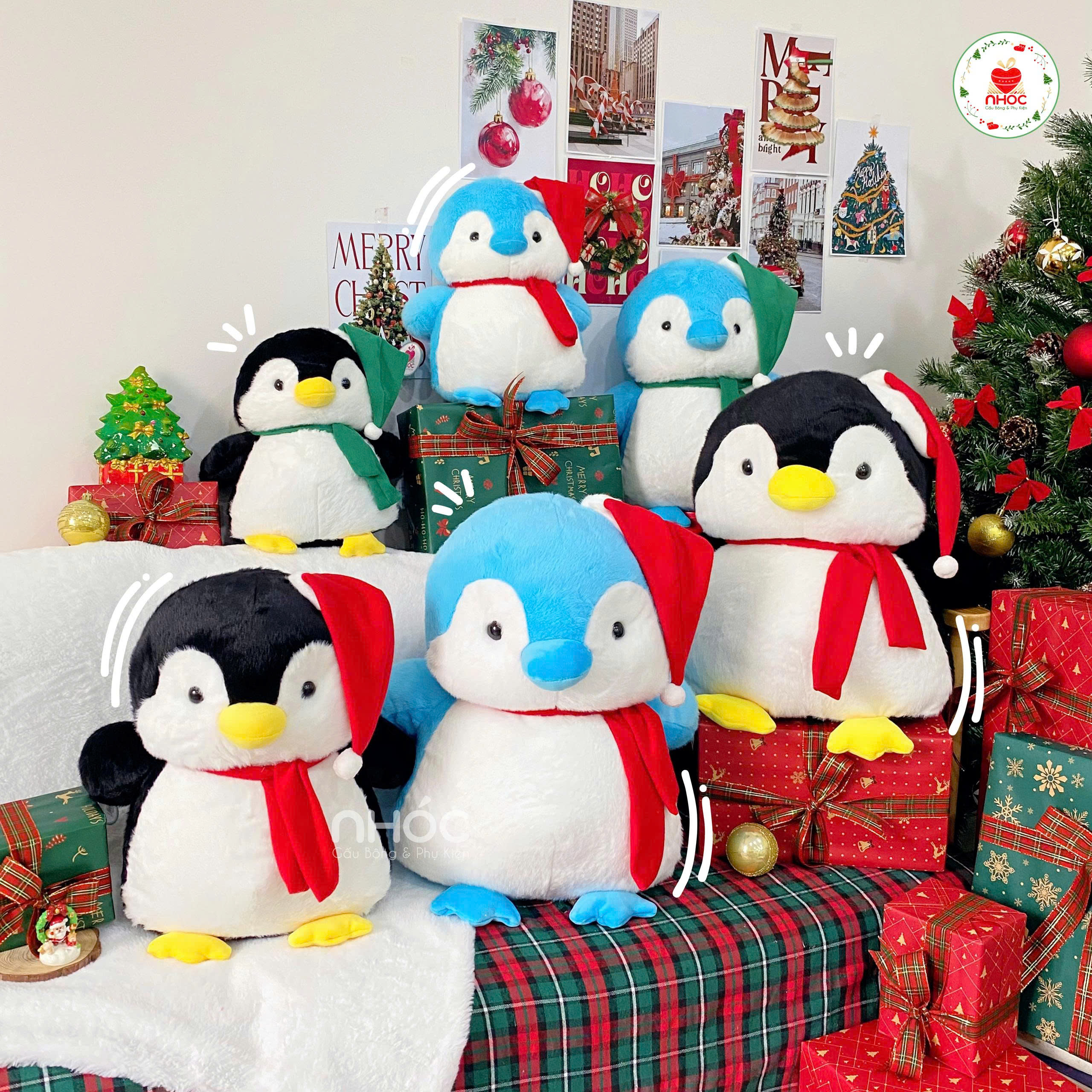 Thú bông Noel Chim cánh cụt lông xù TC