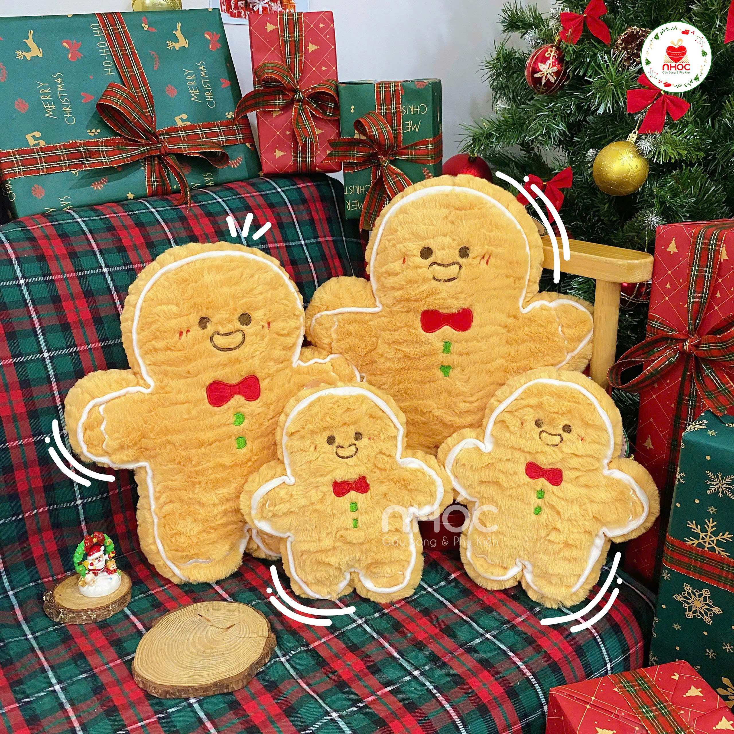 Thú bông Noel bánh quy lông xù