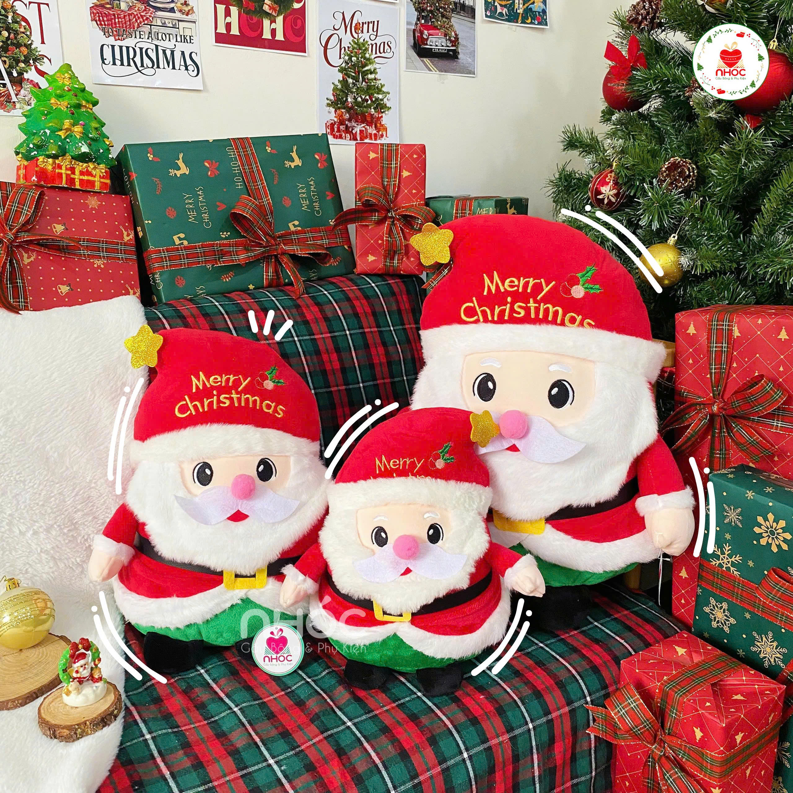 Thú bông Noel ông già mặc quần xanh TC