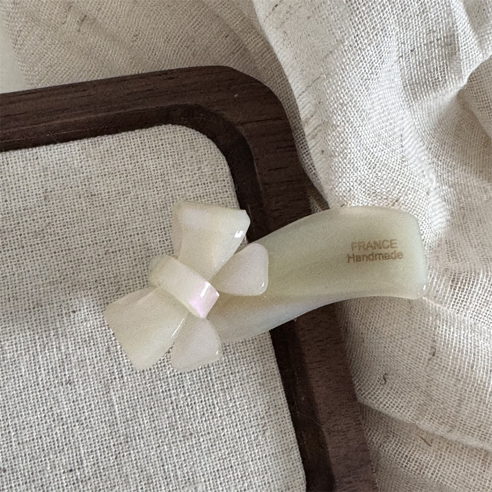 Kẹp tóc bóng vân đá Nơ (5,5cm)