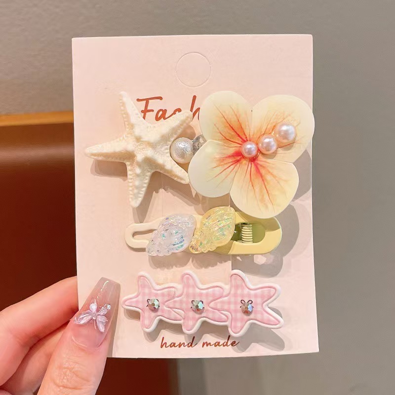 Set kẹp tóc đính charm Biển (3c)
