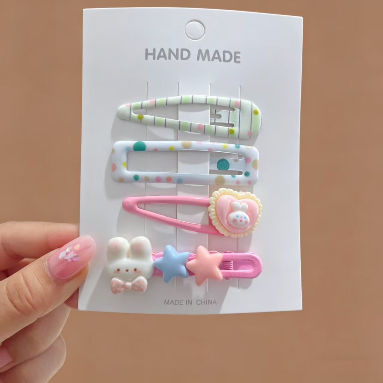 Set kẹp tóc họa tiết đính charm (4c)