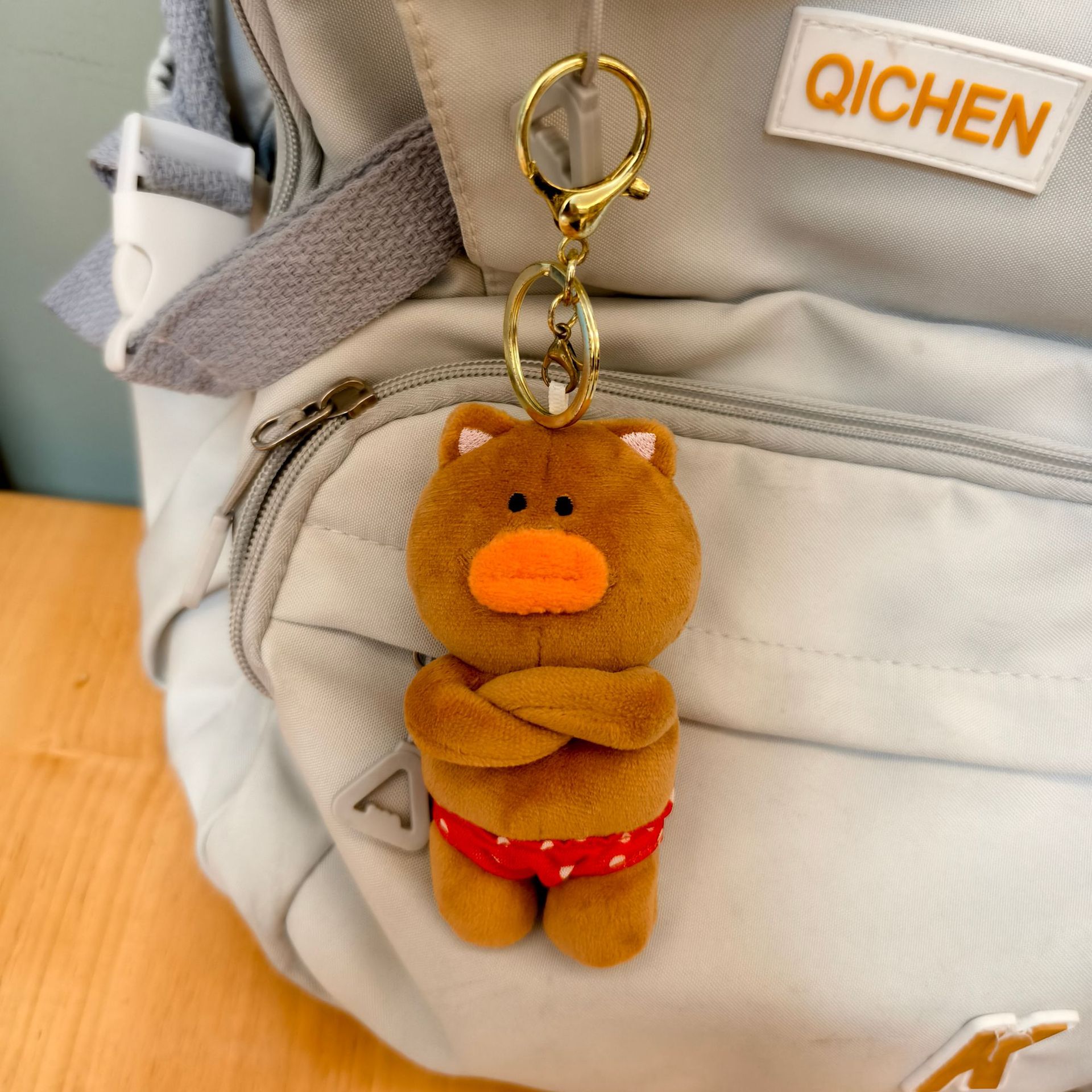 Móc khóa bông Động vật khoanh tay (12cm)