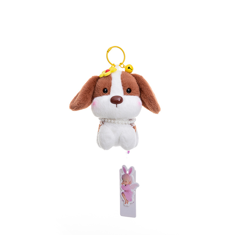 Móc khóa bông Cún đeo phụ kiện (11cm)