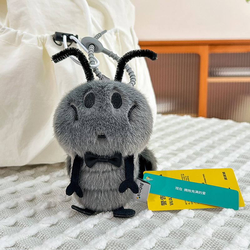 Móc khóa bông Gián đeo nơ (10cm)