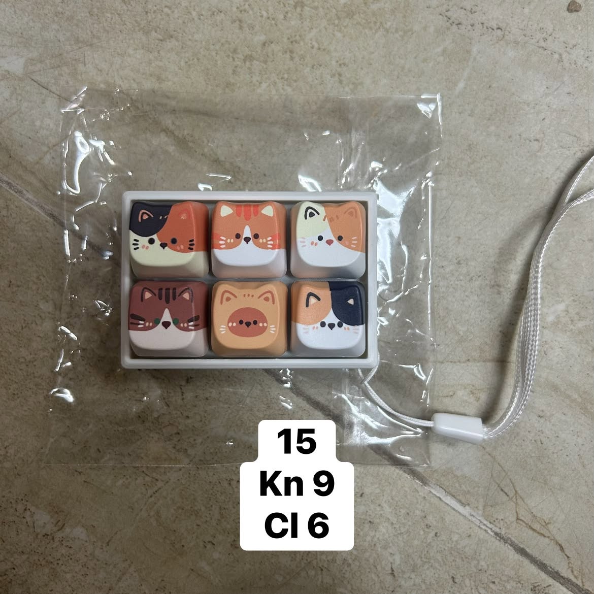Móc khóa Keycap Mèo (6 phím)