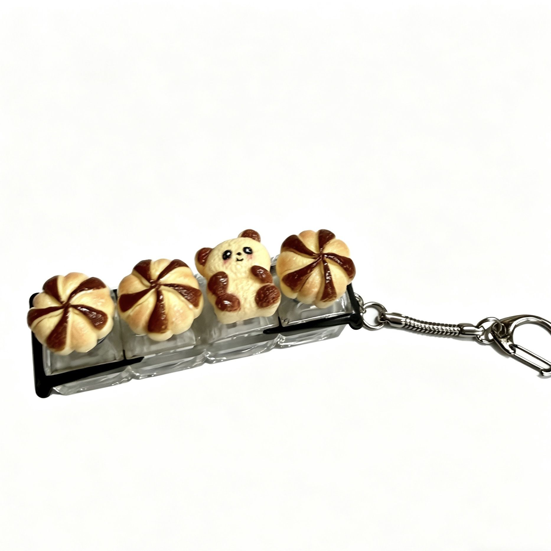 Móc khóa Keycap Động vật đồ ăn (4 phím)