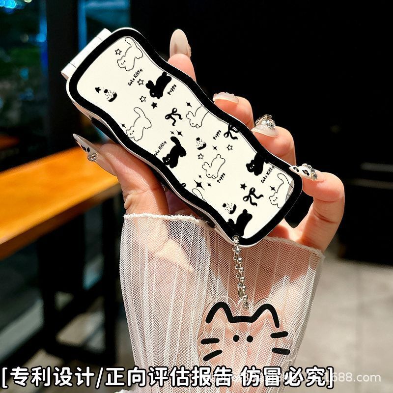 Lược gập kèm gương Mèo đen (Kèm móc)