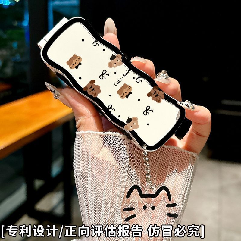 Lược gập kèm gương Cartoon (Kèm móc)