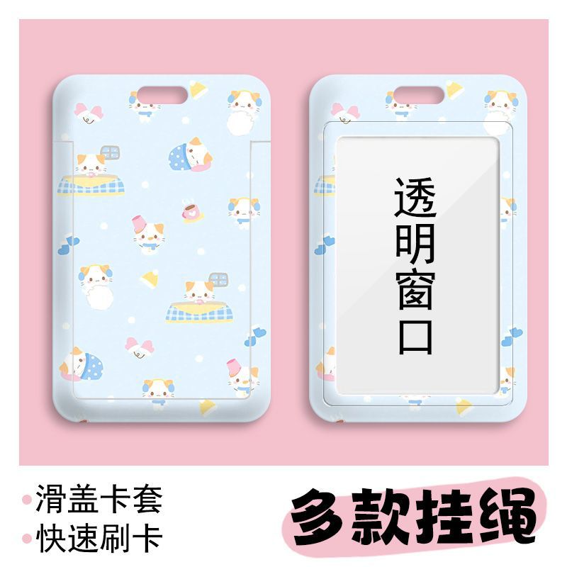 Card holder Mèo tai vàng kèm dây lò xo