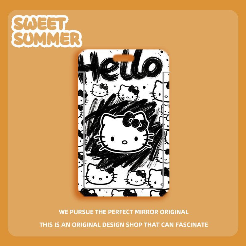 Card holder Hello Kitty kèm dây lò xo