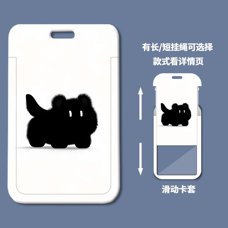 Card holder Mèo đen kèm dây lò xo
