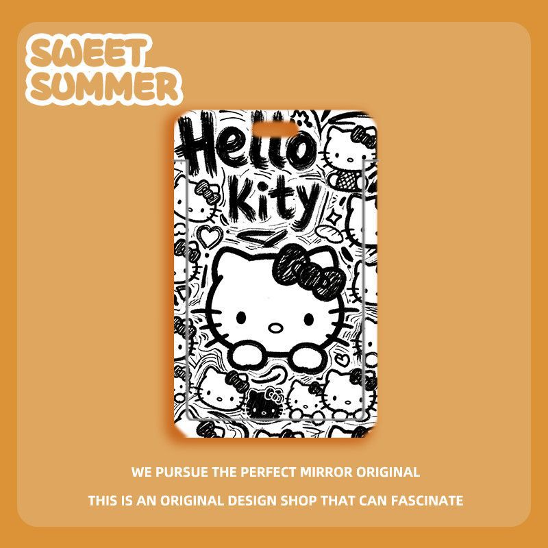 Card holder Hello Kitty kèm dây lò xo