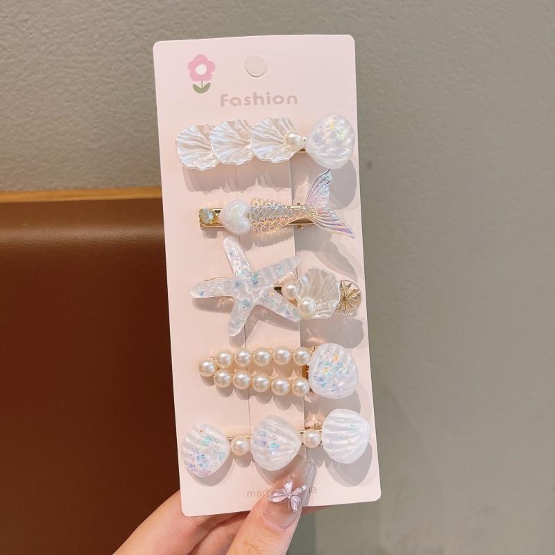 Set kẹp tóc đính charm Biển (5c)
