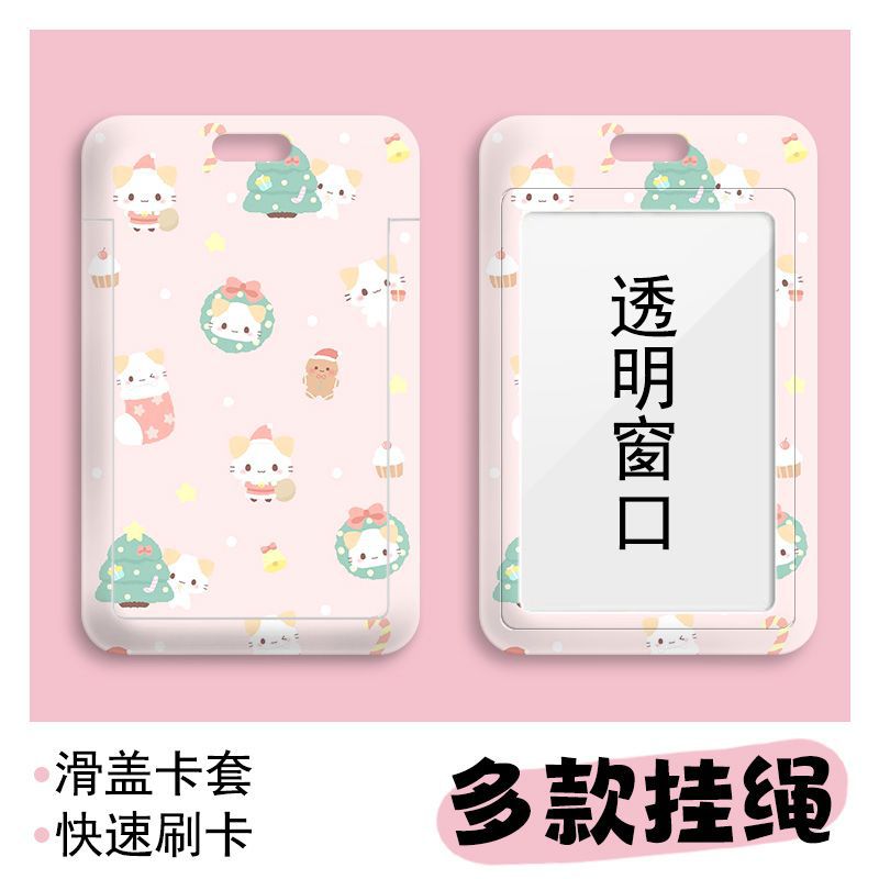 Card holder Mèo tai vàng kèm dây lò xo
