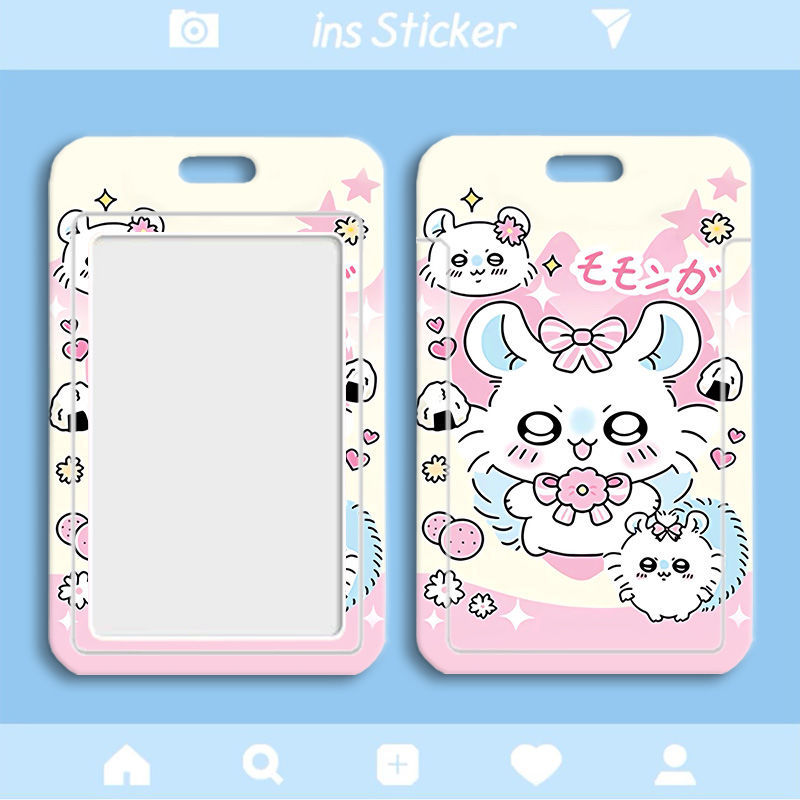 Card holder Chiikawa kèm dây lò xo