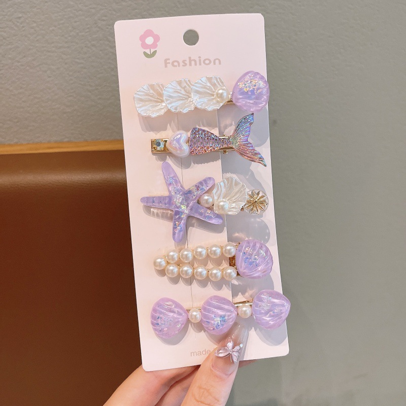 Set kẹp tóc đính charm Biển (5c)