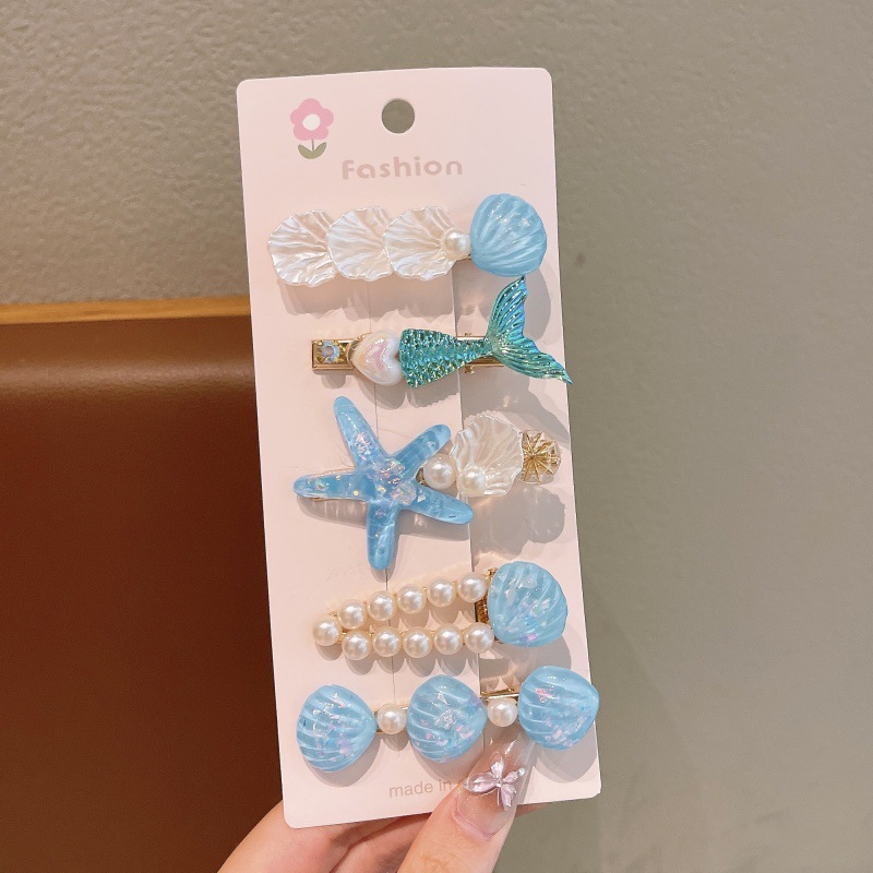 Set kẹp tóc đính charm Biển (5c)