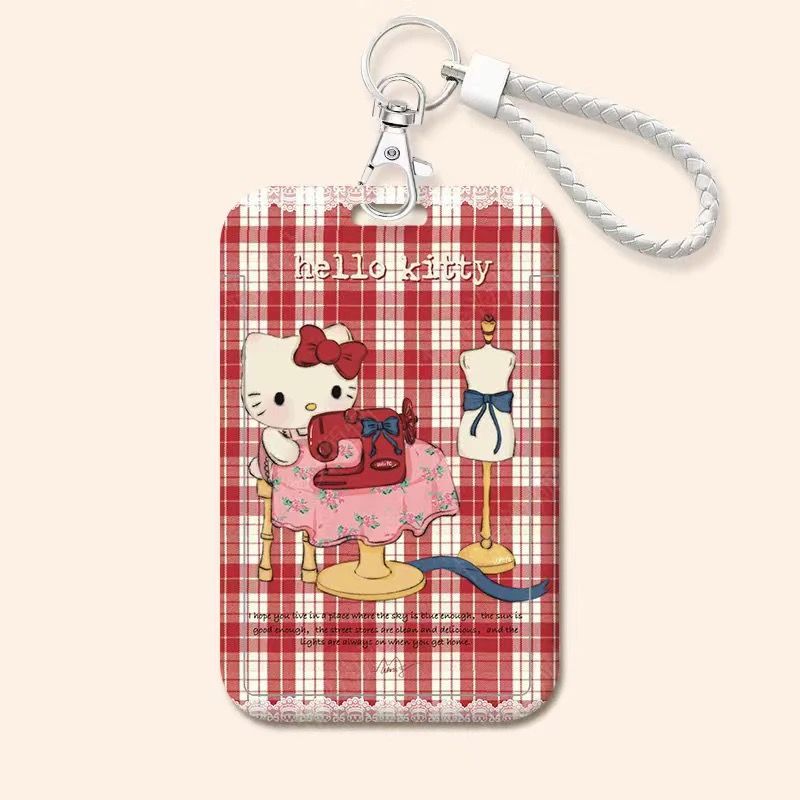 Card holder Hello Kitty kèm dây lò xo