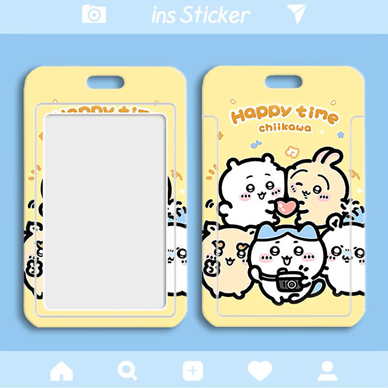 Card holder Chiikawa kèm dây lò xo