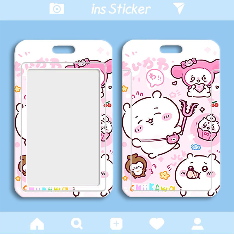 Card holder Chiikawa kèm dây lò xo