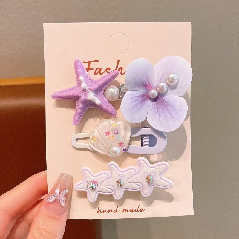 Set kẹp tóc đính charm Biển (3c)