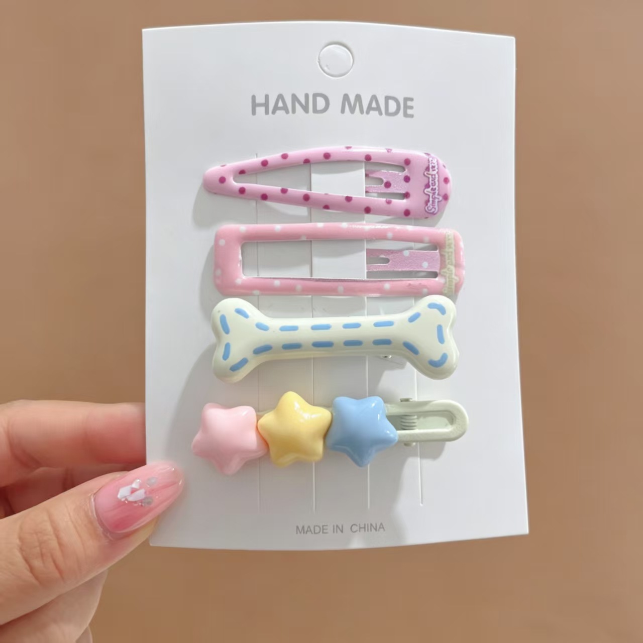 Set kẹp tóc họa tiết đính charm (4c)