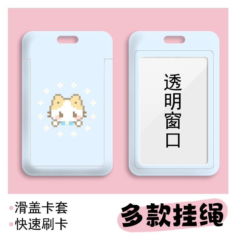 Card holder Mèo tai vàng kèm dây lò xo