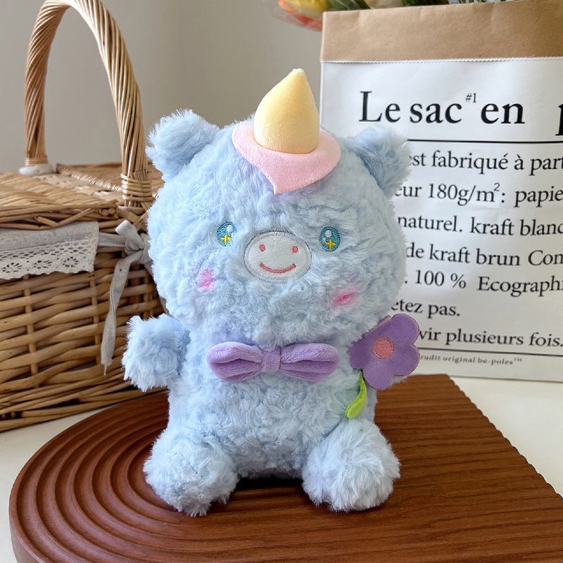 Động vật bông đeo nơ cầm hoa (20cm)
