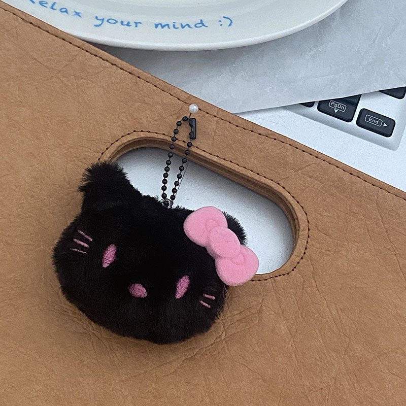 Móc khóa bông mặt Hello Kitty