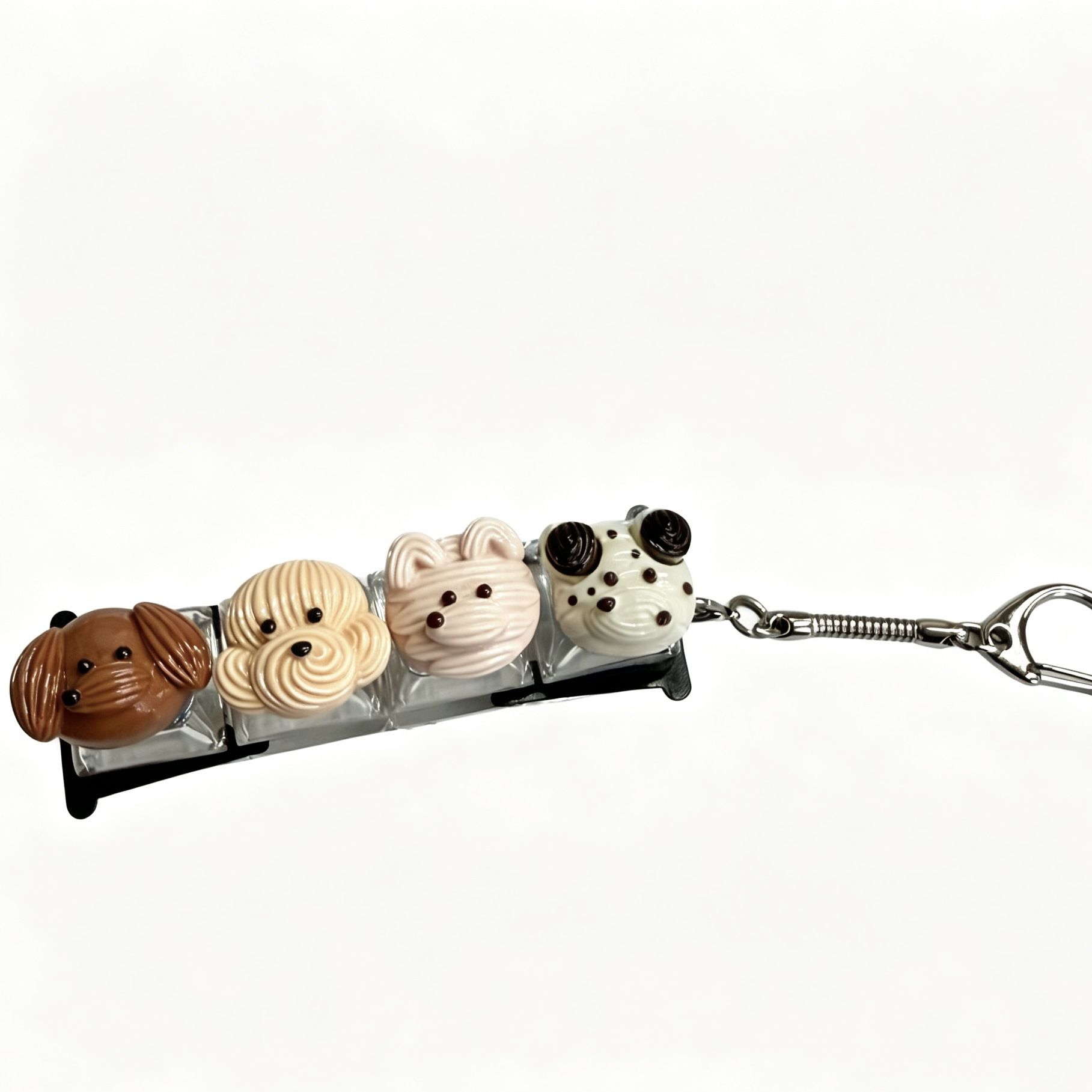 Móc khóa Keycap Động vật đồ ăn (4 phím)