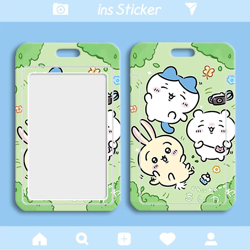 Card holder Chiikawa kèm dây lò xo