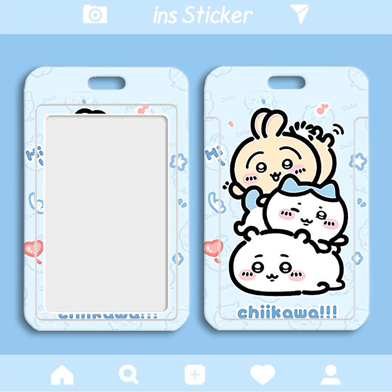 Card holder Chiikawa kèm dây lò xo
